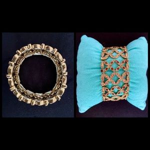 Gold-Toned Costume Jeweled Bracelet